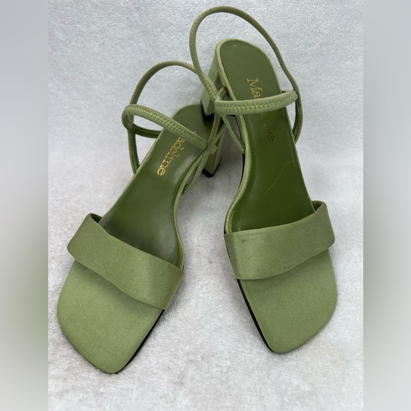 Madeline Shoes - Madeline, light green chunky heels